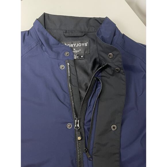 Dryjoys Footjoy FJ Windbreaker Rain jacket Sz M Convertible Zip Off Sleeve Blue - Picture 4 of 10
